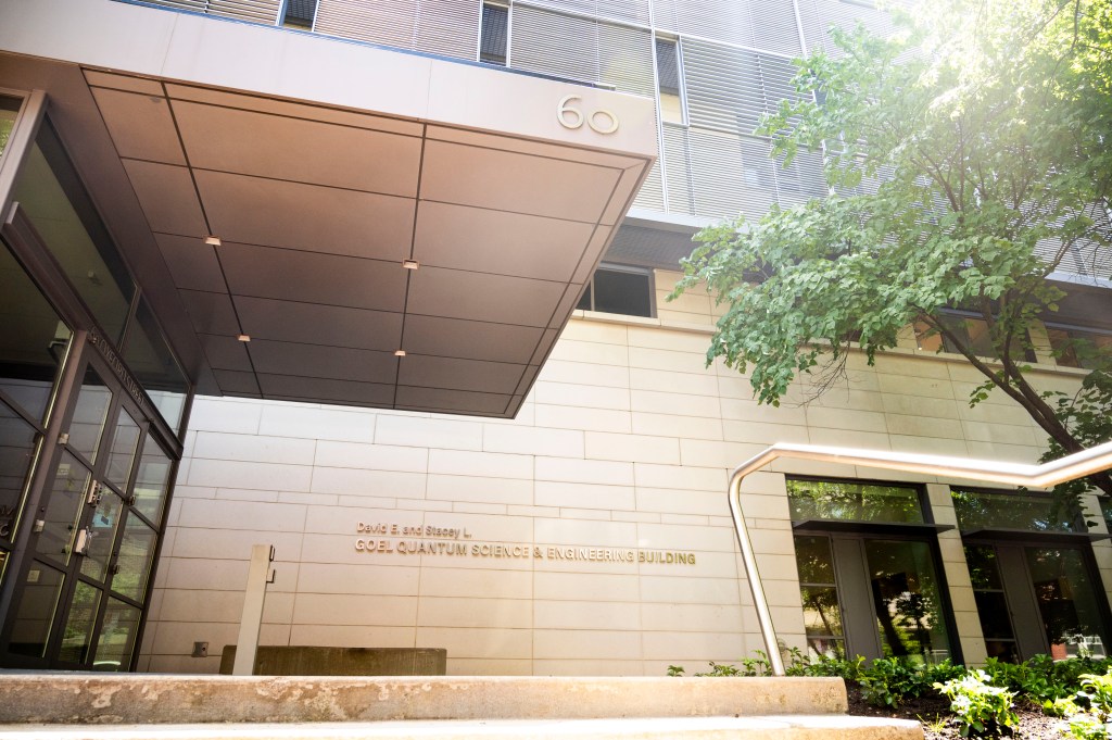 Exterior of the David E. and Stacey L. Goel Quantum Science and Engineering Building.