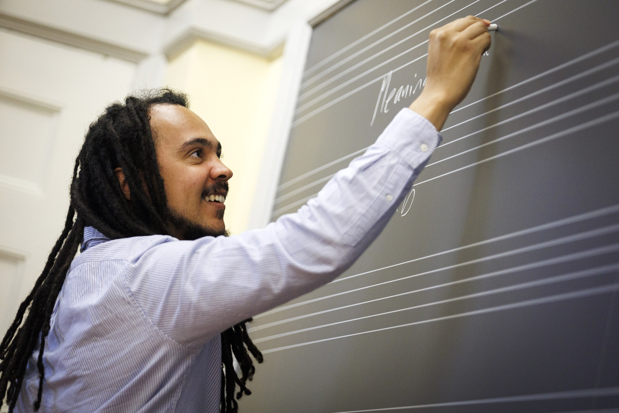 Assistant Professor of Music Jessie Cox teaches “Music to Re-imagine the World: From Afrofuturism to Experimental Music across Planet Earth.” 