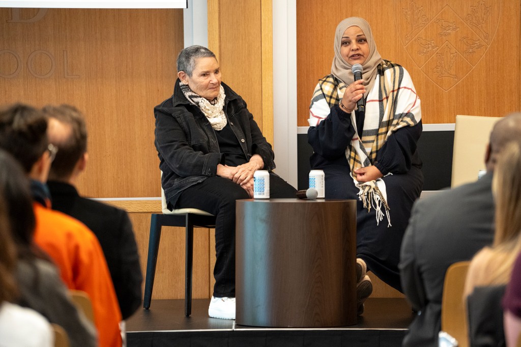 Layla Alsheikh (right) and Robi Damelin.