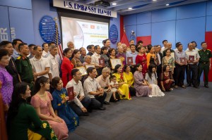 Personal effects of Vietnamese soldiers who went missing during the Vietnam War are returned to family members in a ceremony hosted by the U.S. Embassy in Hanoi.