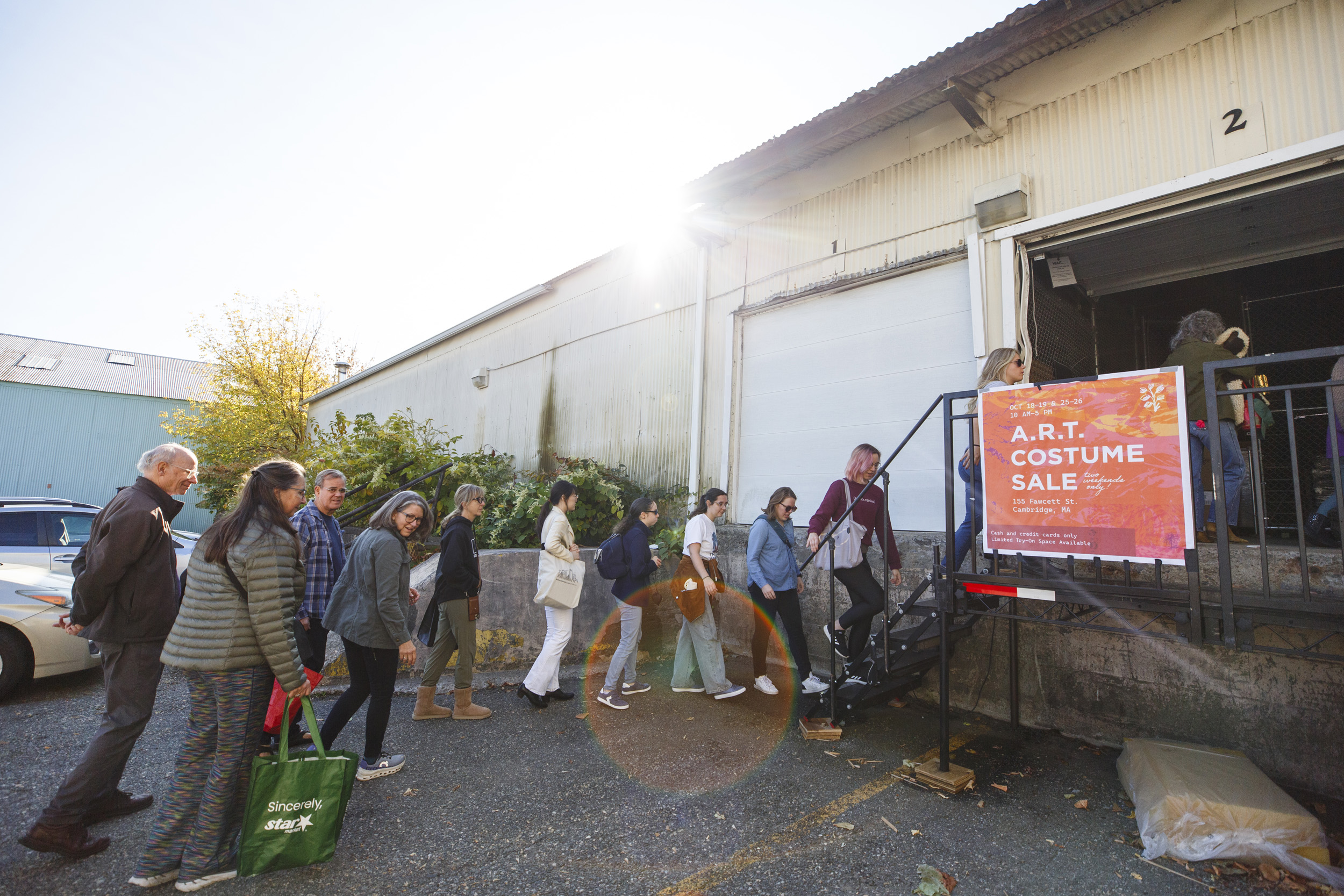 Shoppers entering the sale. 