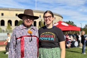 Renowned American Indian scholar Tink Tinker joined his great niece, Lena Tinker '25,