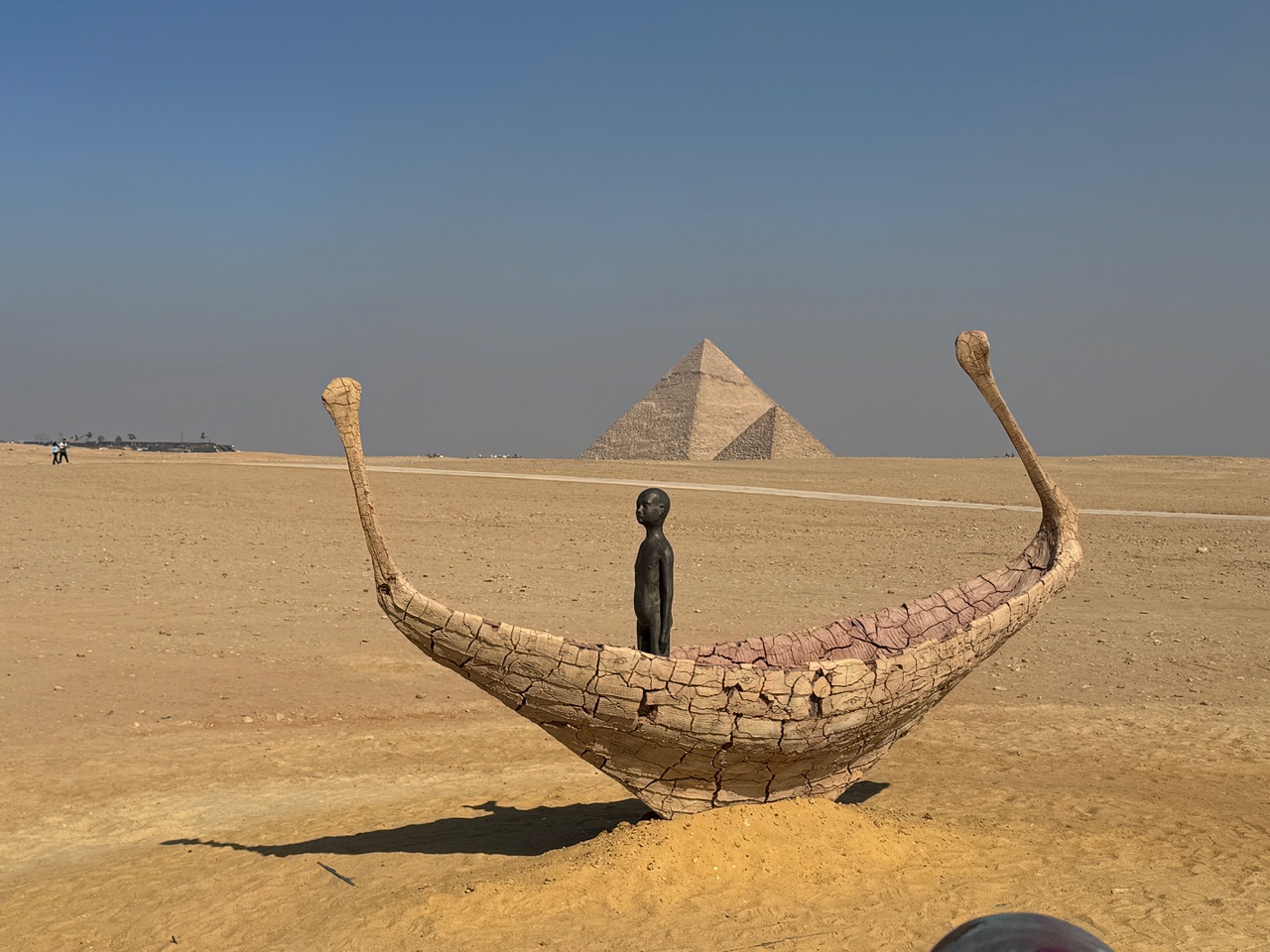 “Vessel of Time” sculpture by Jean-Marie Appriou at the Pyramids of Giza.