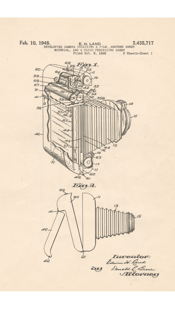 Polaroid camera patent from October 6, 1945.