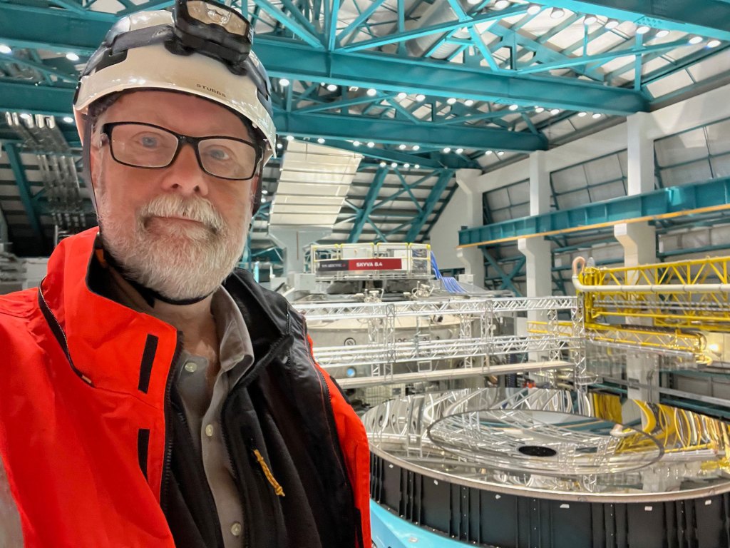 Professor of Physics and of Astronomy Christopher Stubbs at the observatory in Chile.