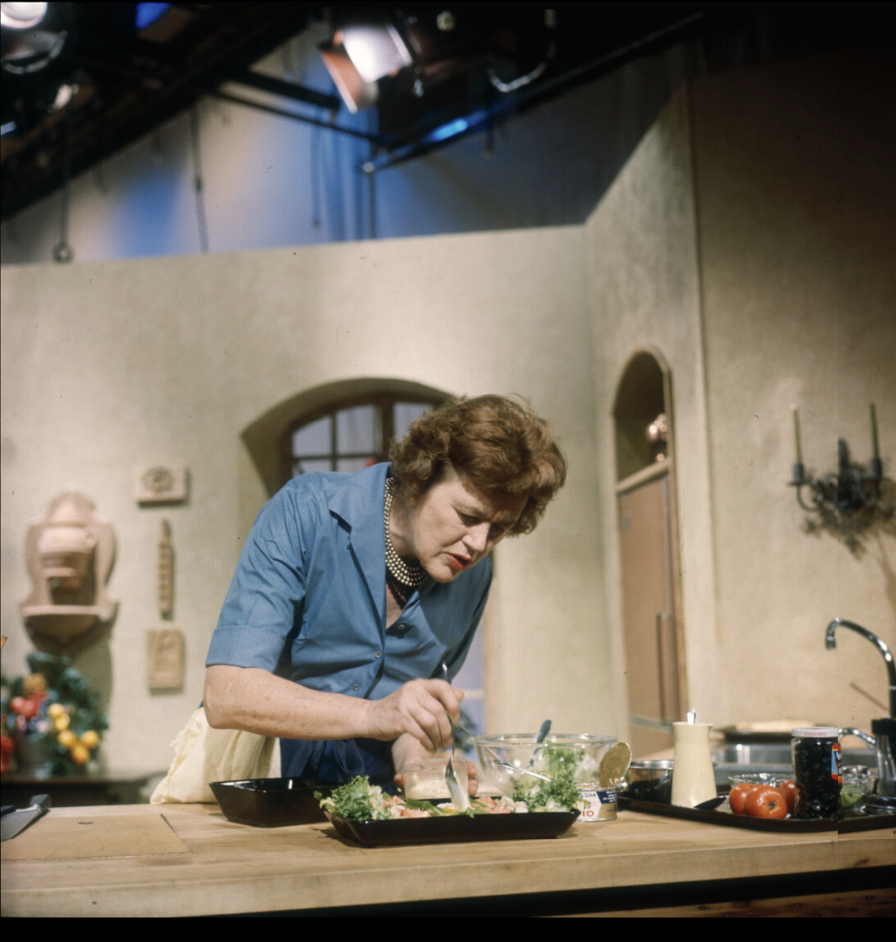 Julia on the set of WGBH studios.