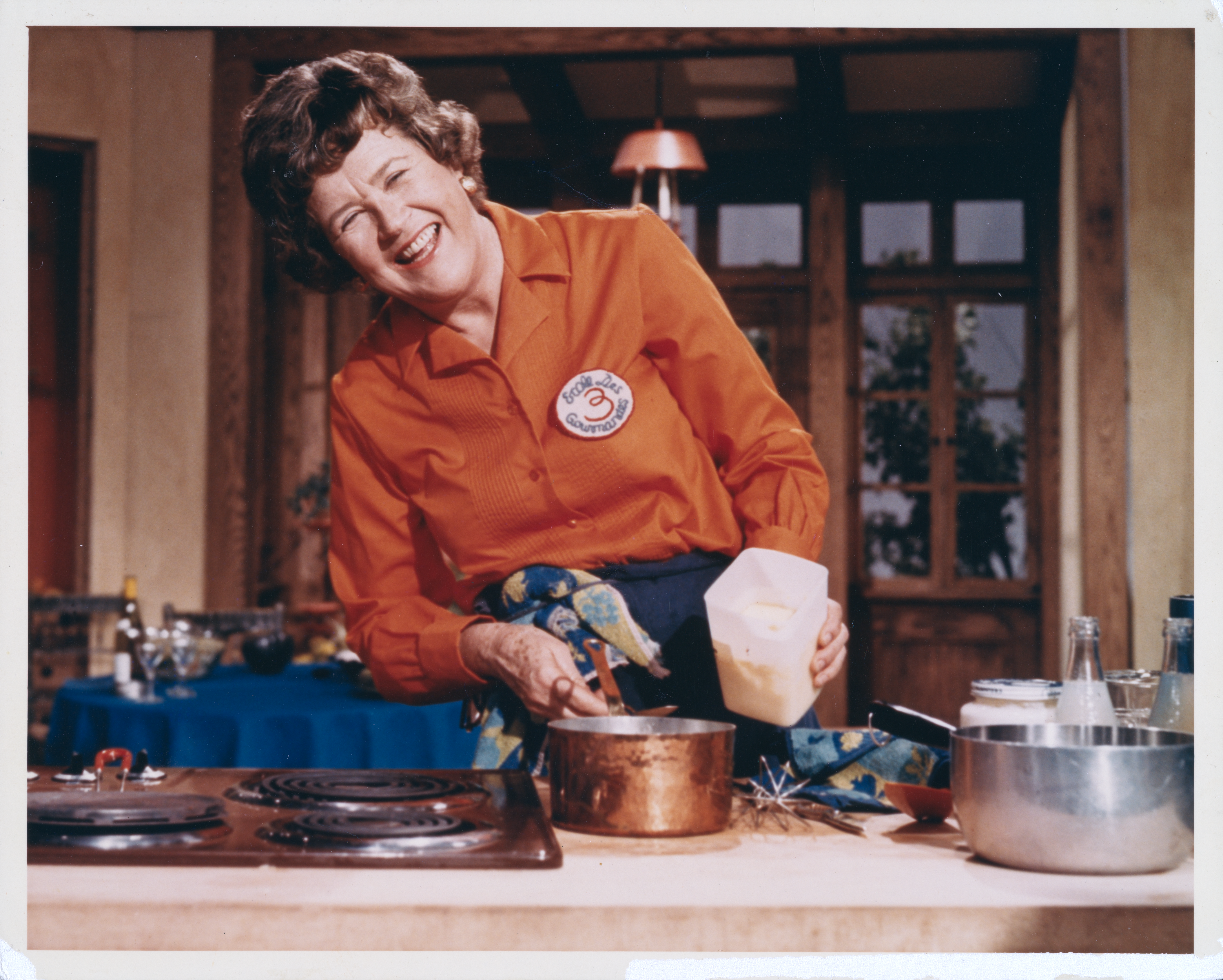 Julia Child in the kitchen. 