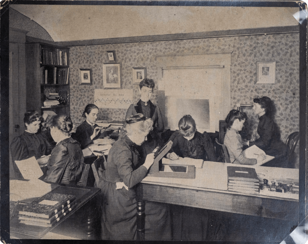 Photograph of a group of women computers at the Harvard College Observatory, circa 1900