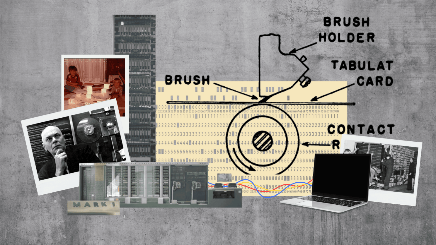 Illustration featuring elements from Punch card exhibit.