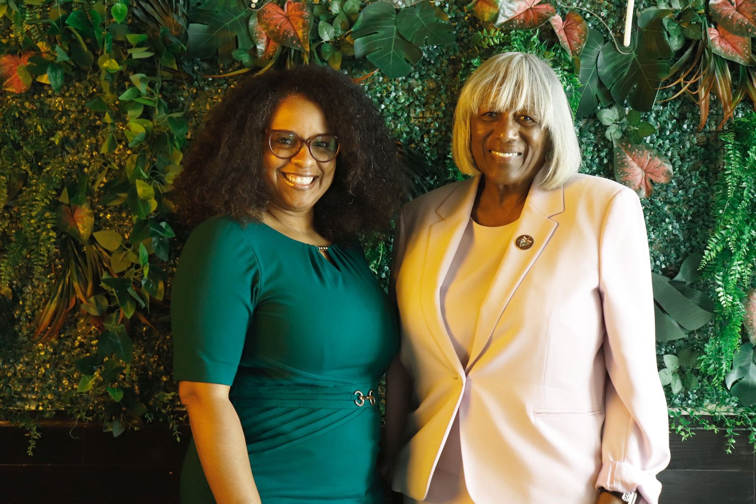 Andrea Jackson Gavin and Paulette R. Dillard, president of Shaw University.