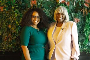 Andrea Jackson Gavin and Paulette R. Dillard, president of Shaw University.