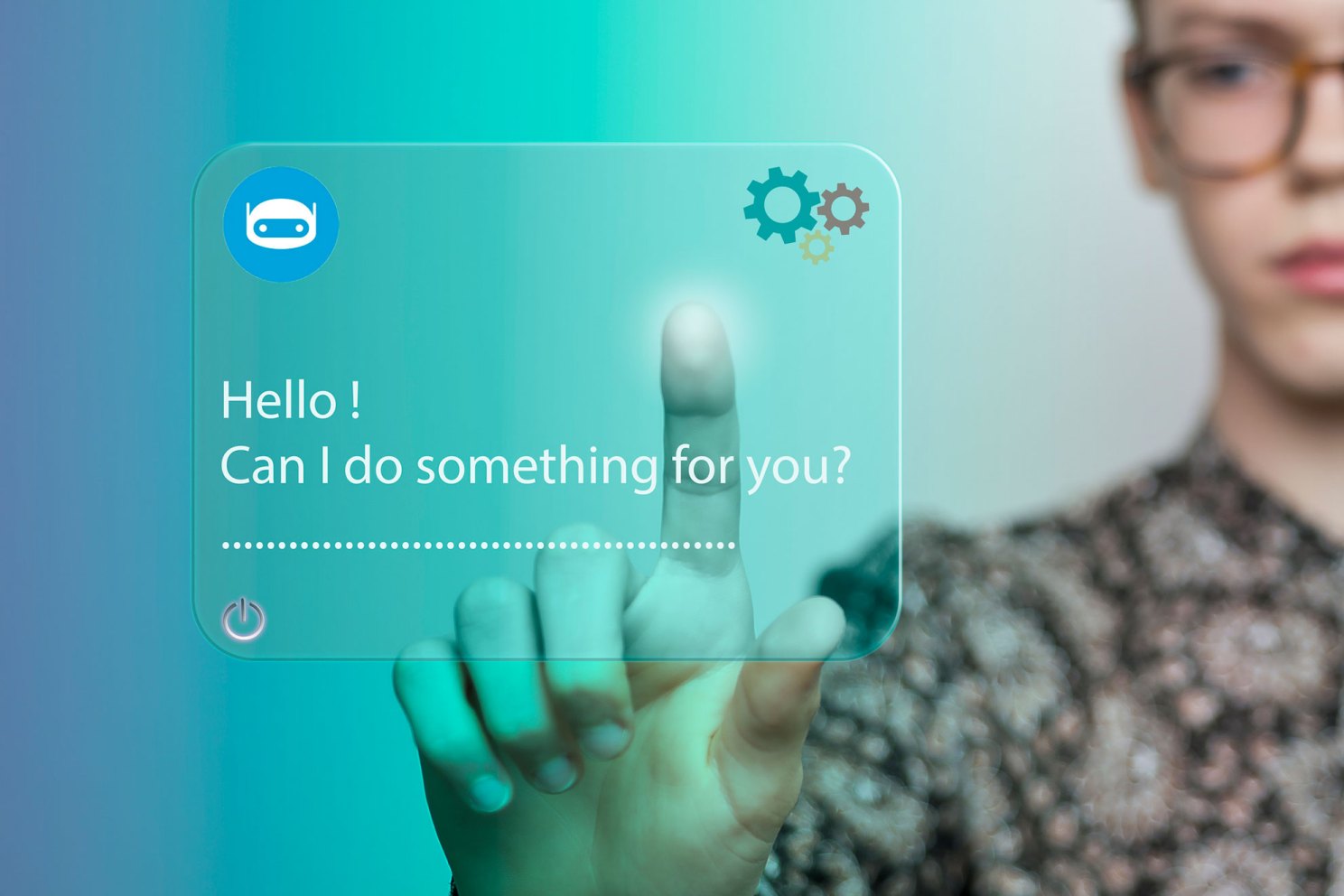 Boy using smart chatbot.