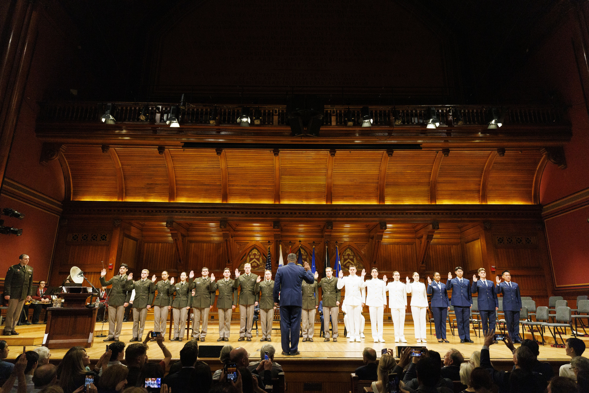 Commissionees take the Oath of Office, administered by Lt. Gen. Rich Clark, 